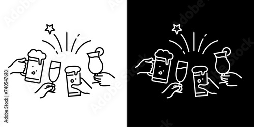 パーティで乾杯するアイコン