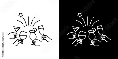 パーティで乾杯するアイコン