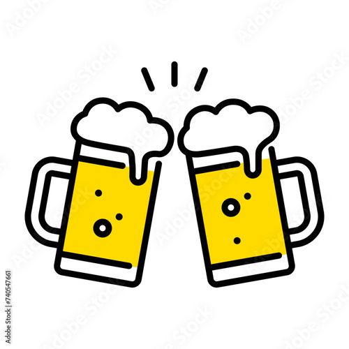 ビールジョッキで乾杯するアイコン