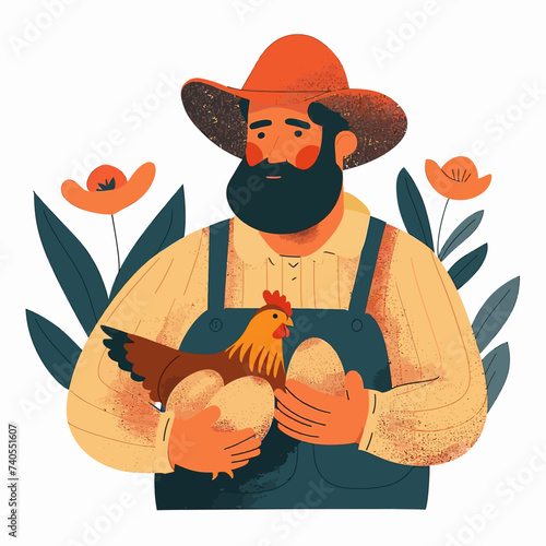 Famer holding Egg Chicken Hen