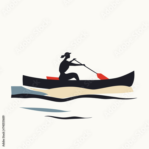 a person rowing a boat illustration photo