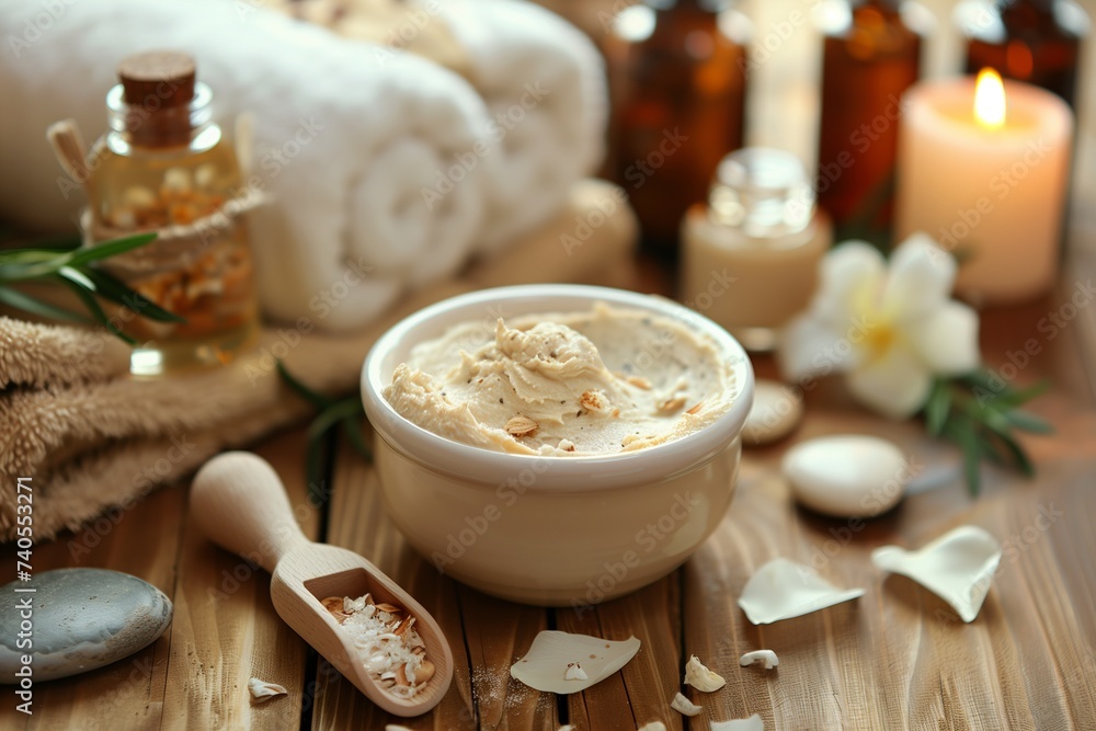 Spa Natural Skincare Products with Flowers Spa Natural Skincare Products with Flowers