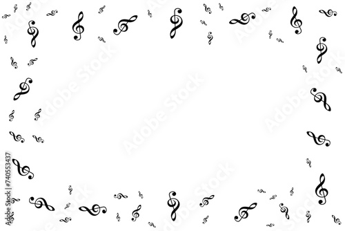 musical concept frame on white background