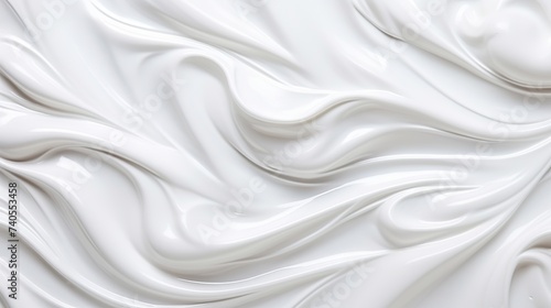 White foam cream texture. Cosmetic cleanser, shower gel, shaving foam background. Creamy cleansing skincare product bubbles