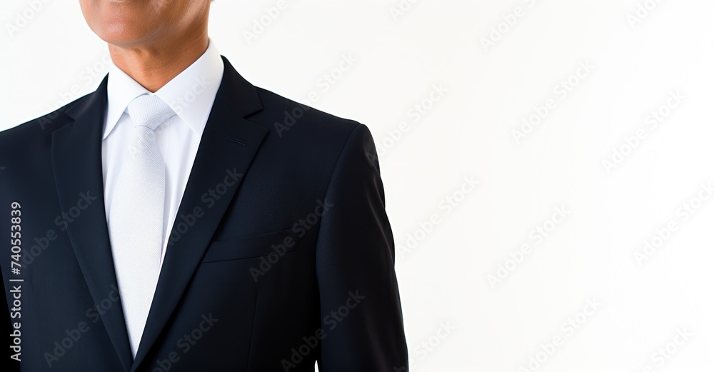 Medium shot of a business professional against white, symbolizing ambition and success. Medium shot of a business professional against white, symbolizing ambition and success.