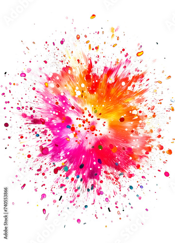 splatter of colorful holi paint powders isolated on white background © vishal