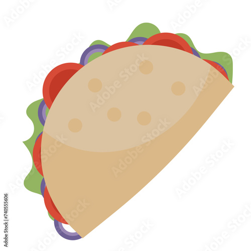 Taco line icon. Tortilla, sauce, nachos, Mexican cuisine, burrito, cornmeal, enchilada, fajitas, quesadilla, guacamole, chili, salsa, grill, citric acid. Vector line icon for business and advertising