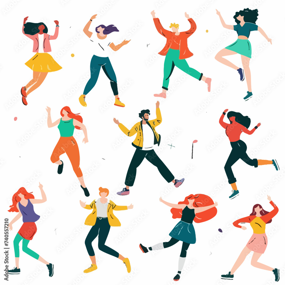 people dancing isolated on white people dancing isolated on white