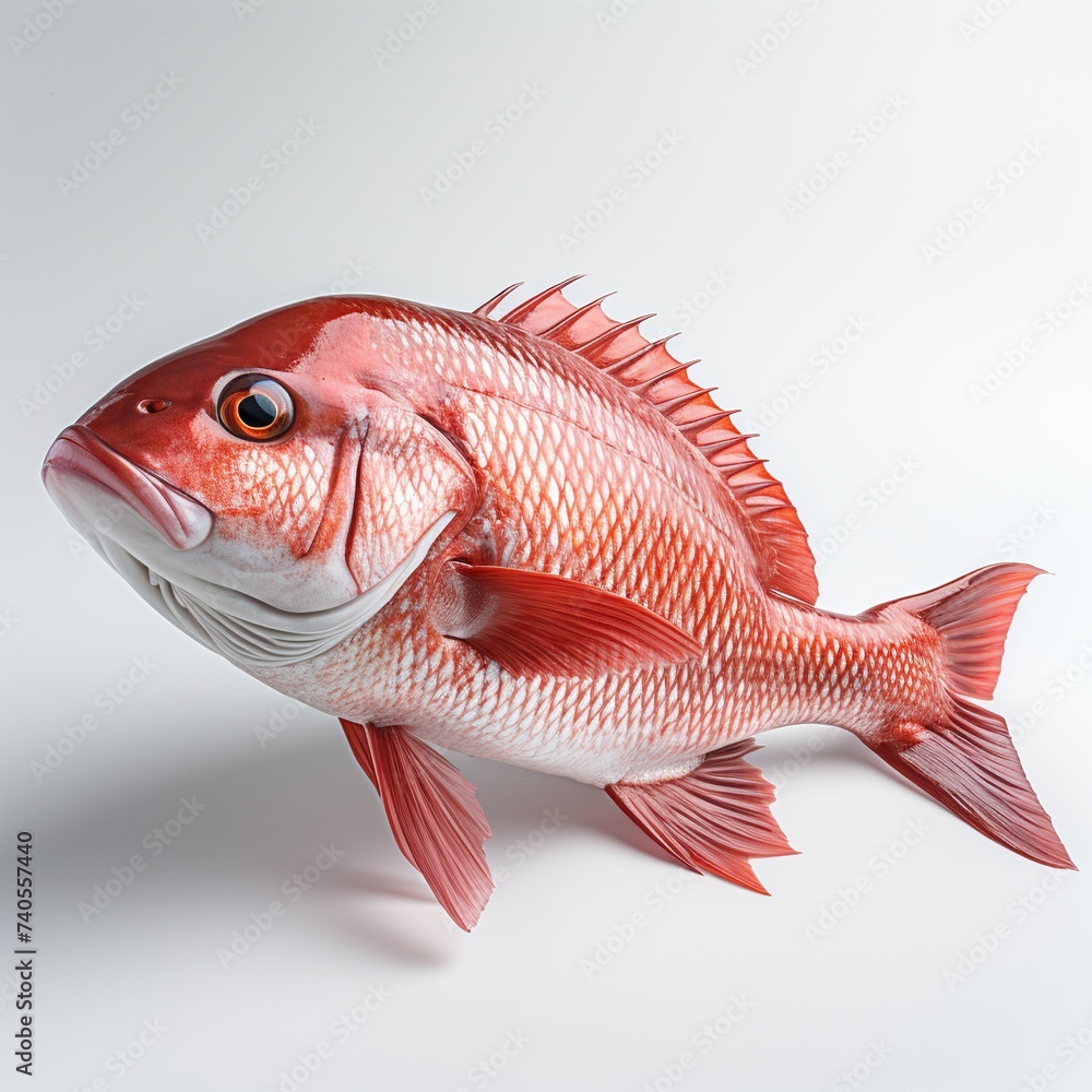 Obraz premium Red snapper fish white background