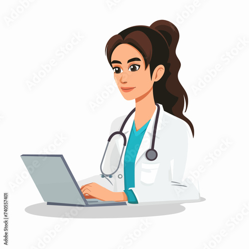 Doctor Discuss with patient online illustration