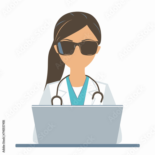Doctor Discuss with patient online illustration