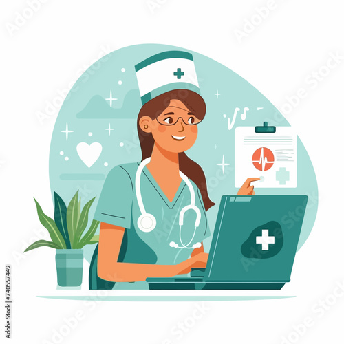 Nurse Healtcare Online Reservation Illustration