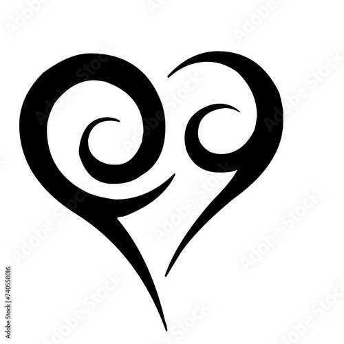 heart shape with swirls