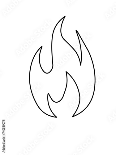 Fire silhouette. flat design ilustration vector. isolated on white background