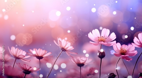 flowers wallpaper backgrounds for desktop, in the style of ethereal and dreamlike atmosphere © homeganko
