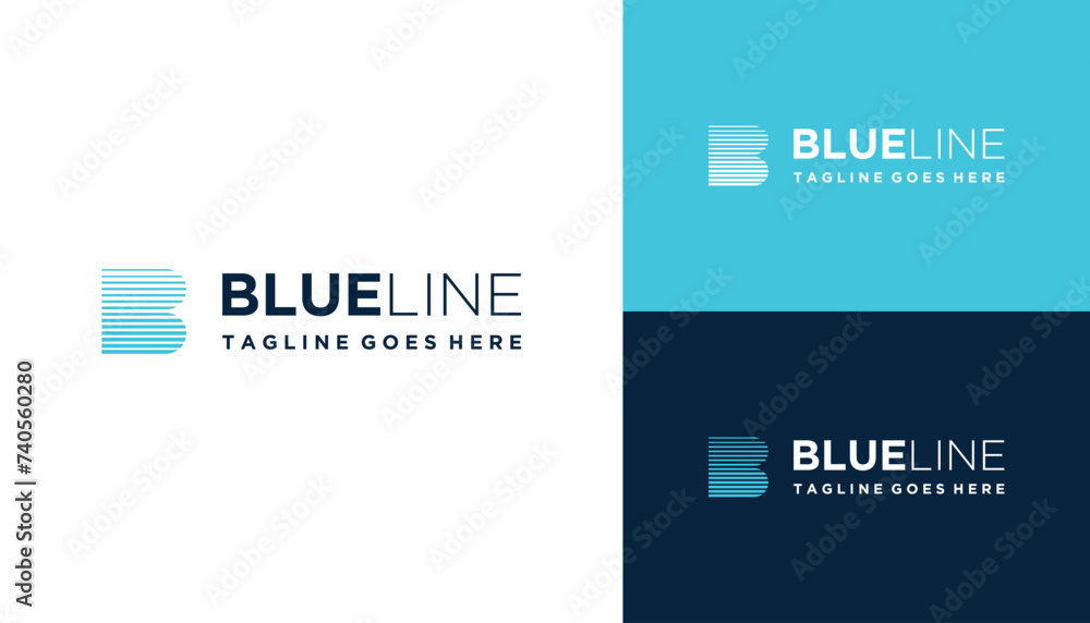 Obraz premium Initial Letter B with Modern Stripes For Business Brand Inspiration Logo Design