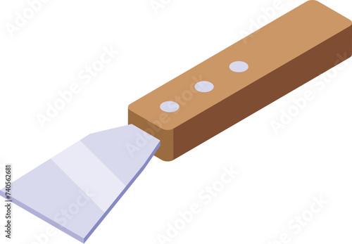 Stretch scraper icon isometric vector. House energy. Blow work heating