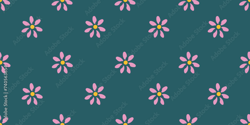 Spring Flowers seamless pattern. Hand drawn Summer plant background. Pink Flower wallpaper print design. Vector illustration can used fabric bed linen print and wrapping paper. EPS 10 Spring Flowers seamless pattern. Hand drawn Summer plant background. Pink Flower wallpaper print design. Vector illustration can used fabric bed linen print and wrapping paper. EPS 10