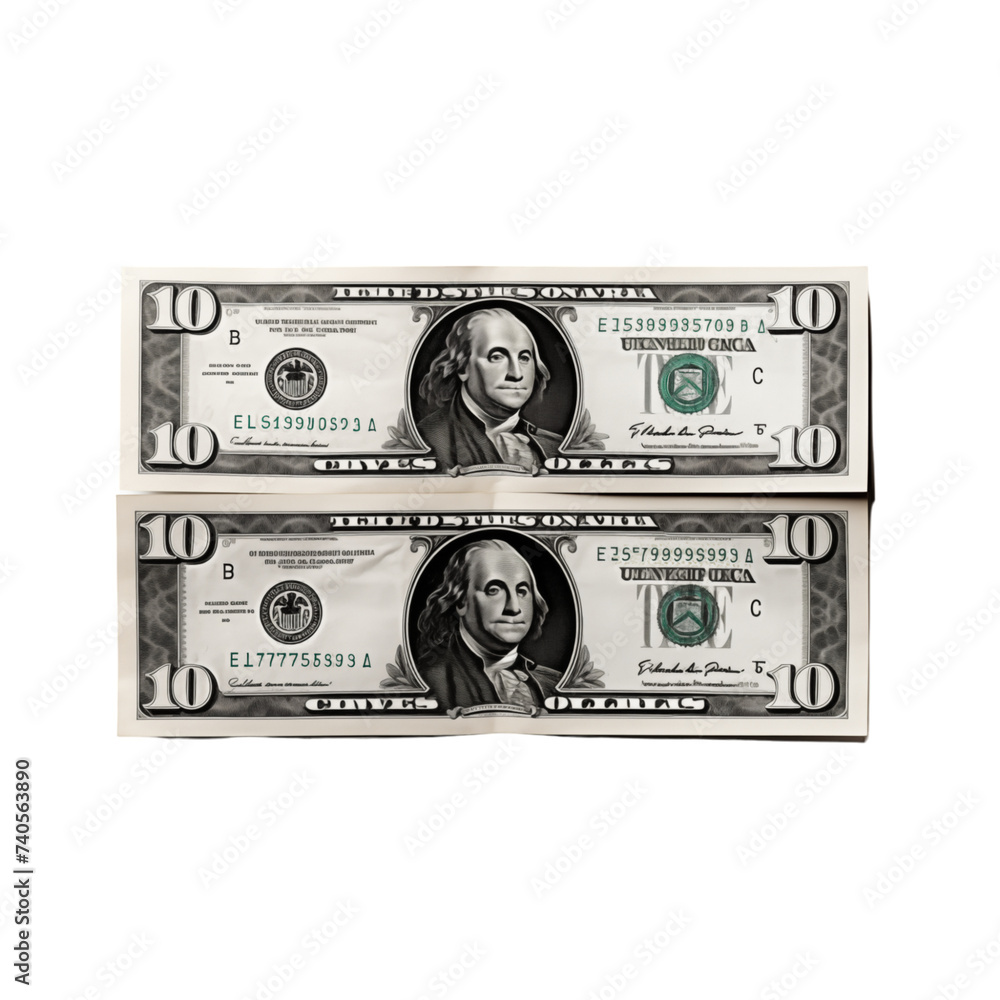 American dollars isolated on transparent background American dollars isolated on transparent background