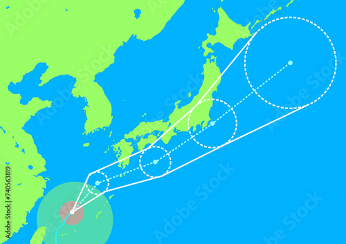台風の進路と日本列島の天気図