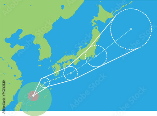 台風の進路と日本列島の天気図