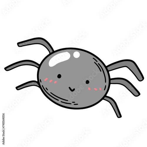 cute little spider kawaii cartoon character vector illustration graphic design