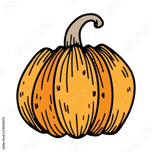 Pumpkin icon. Vector illustration of a pumpkin. Hand drawn pumpkin.