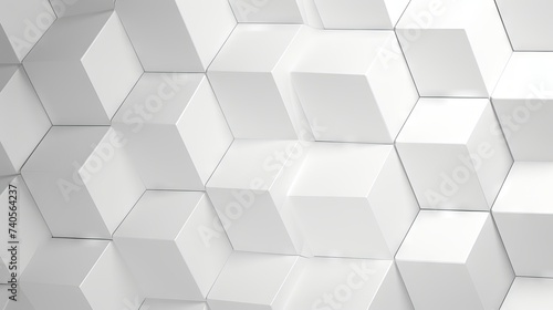 3d futuristic white hexagonal background with luxury pattern - vector illustration of abstract honeycomb mosaic for modern business designs

 photo