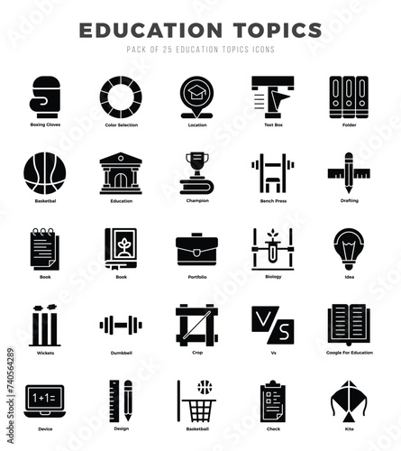 Education Topics Icon Bundle 25 Icons for Websites and Apps