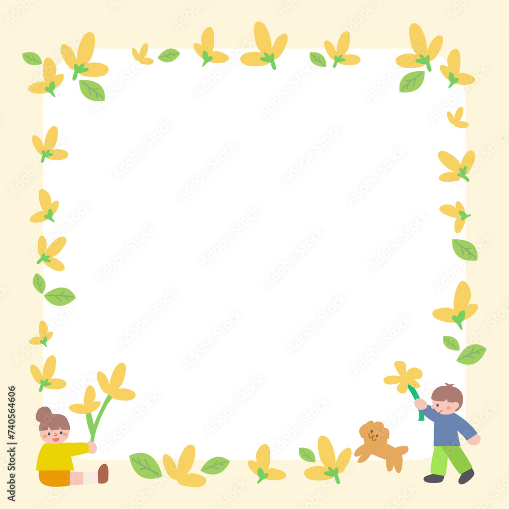 spring background and spring illustration frame spring background and spring illustration frame