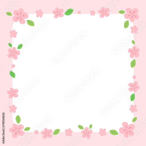 spring background and spring illustration frame