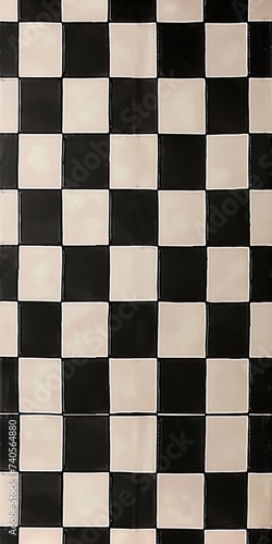 Classic Black and White Checkerboard Pattern - Consists of Number of Black and White Squares arranged in Grid with each Square Color alternating created with Generative AI Technology