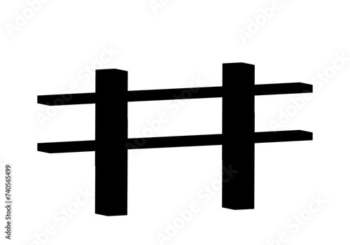 Icono de valla doble en negro sobre fondo blanco