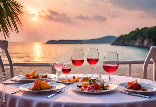 romantic dinner at the beach