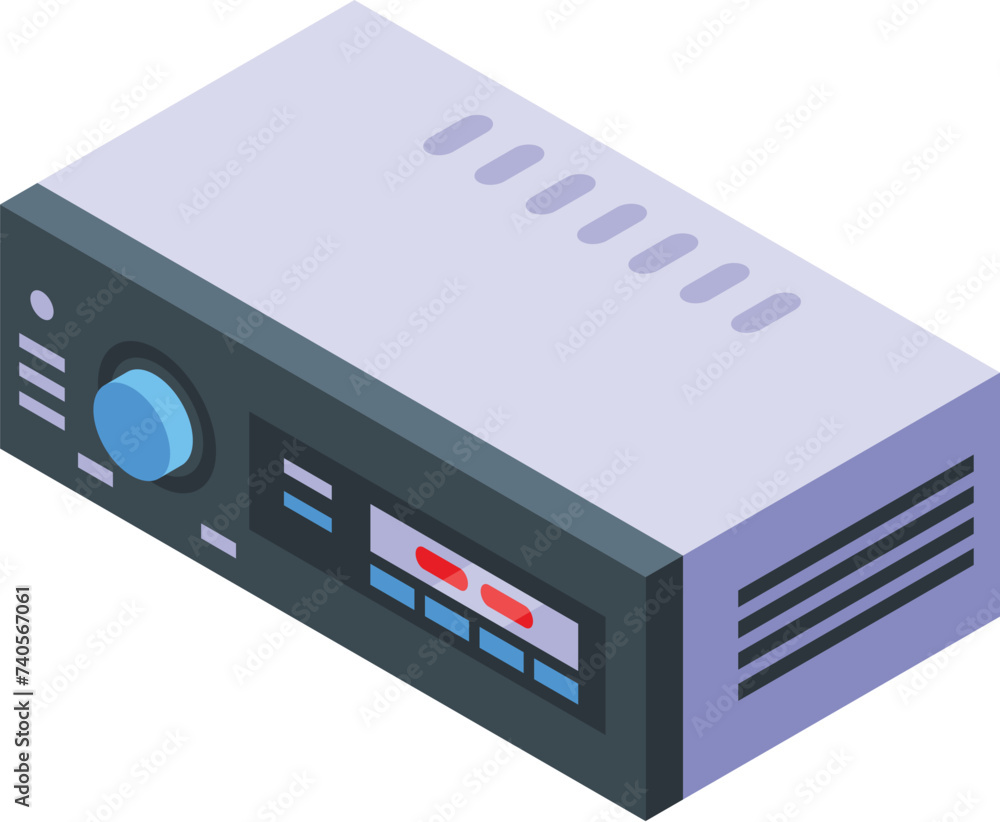 Digital console icon isometric vector. System equipment. Power volume Digital console icon isometric vector. System equipment. Power volume