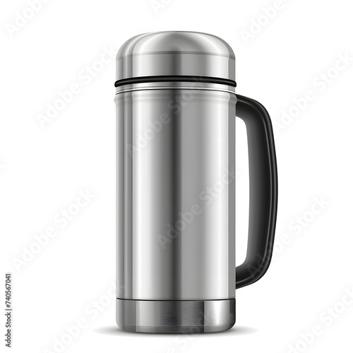 Thermos flask isolated on white background