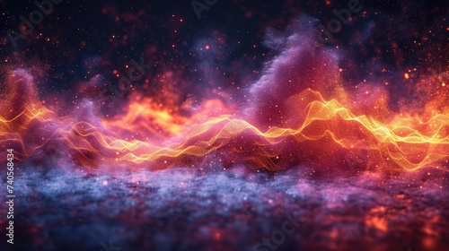 Vibrant Abstract Sound Wave Equalizer on Dark Background