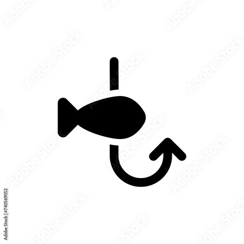 Fishing icon vector. Hook illustration sign. Bait symbol or logo.