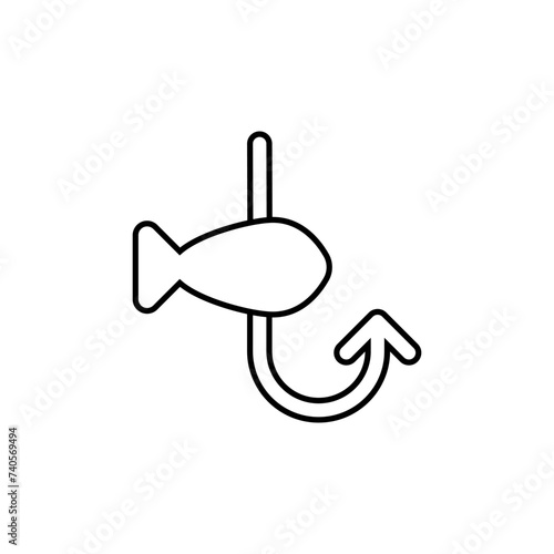 Fishing icon vector. Hook illustration sign. Bait symbol or logo.