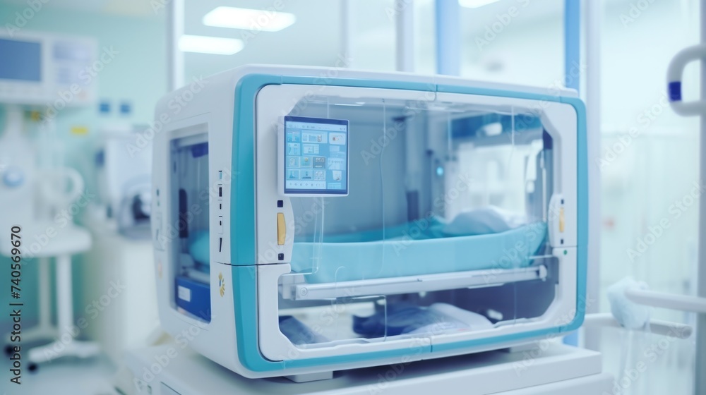 A hospital room with a bed, suitable for medical concepts A hospital room with a bed, suitable for medical concepts