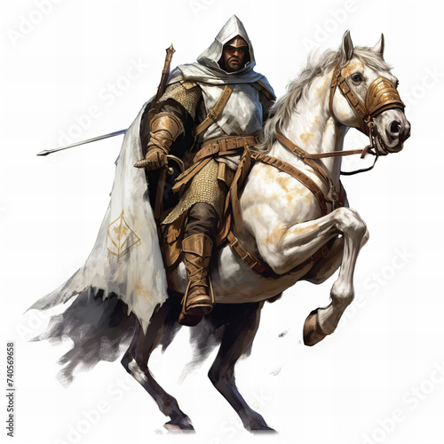 Majestic Knight on Horseback: A Glorious Banner of Chivalry and Strength © Алинка Пад