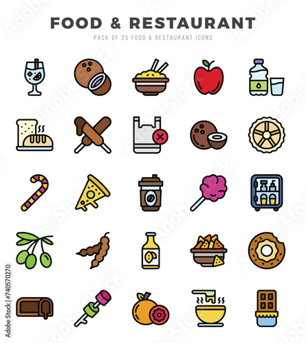 Food and Restaurant icons set. Vector illustration.