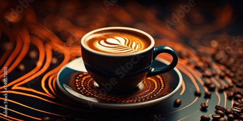 A cup of coffee on a saucer  perfect for coffee shop promotions