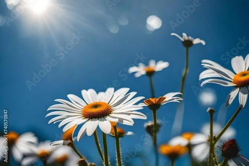 daisies on sky background