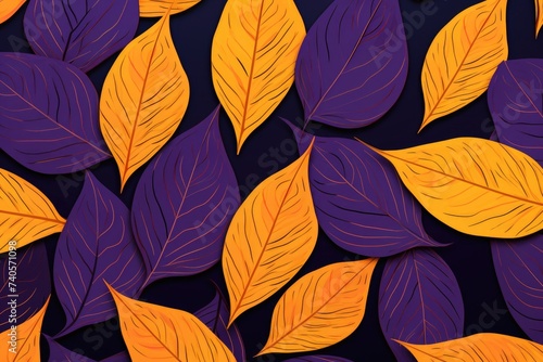 Wallpaper Mural Colorful autumn leaves on a dark backdrop, suitable for fall-themed designs Torontodigital.ca