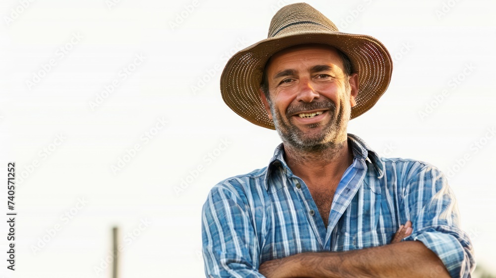 Smart and happy farmer smiling with confidence.
