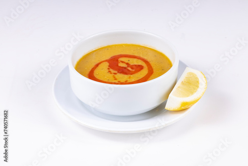 Homemadde lentil soup turkish cuisine