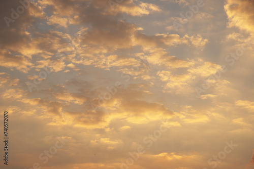 Fototapeta Naklejka Na Ścianę i Meble -  Real majestic sunrise sundown sky background with gentle colorful clouds