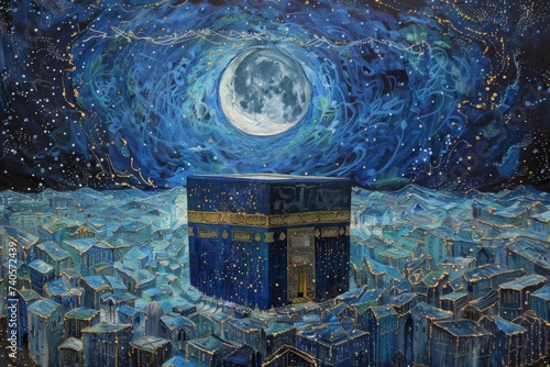 Kaaba with painting style photo