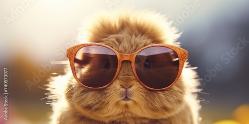 A cool cat wearing sunglasses on a sunny day. Perfect for summer themes